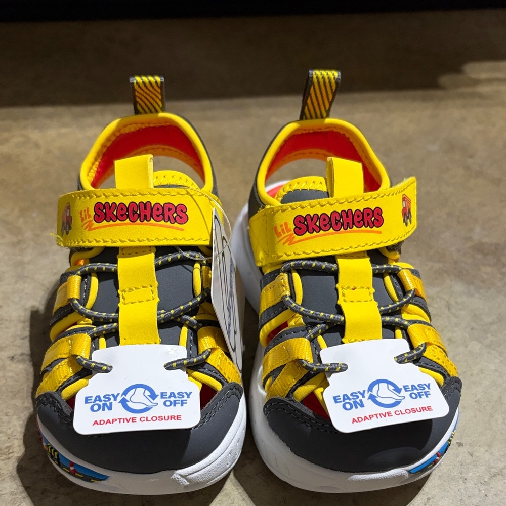 Skechers Kids Yellow and Black Sandals